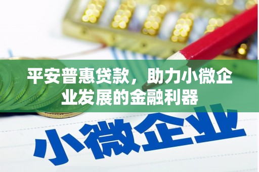 乌审旗平安普惠贷款，助力小微企业发展的金融利器
