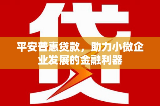 乌审旗平安普惠贷款，助力小微企业发展的金融利器