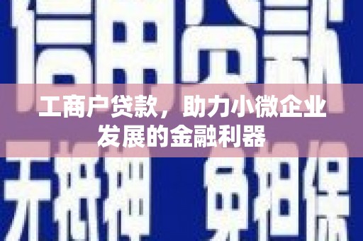 乌审旗工商户贷款，助力小微企业发展的金融利器