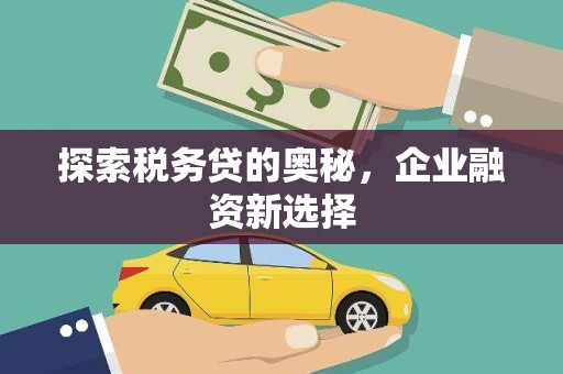 乌审旗探索税务贷的奥秘，企业融资新选择