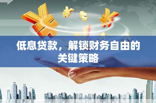 乌审旗低息贷款，解锁财务自由的关键策略