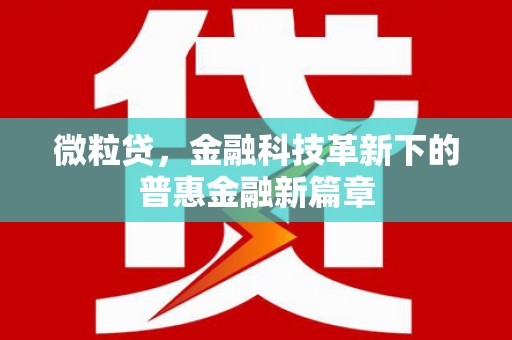 乌审旗微粒贷，金融科技革新下的普惠金融新篇章